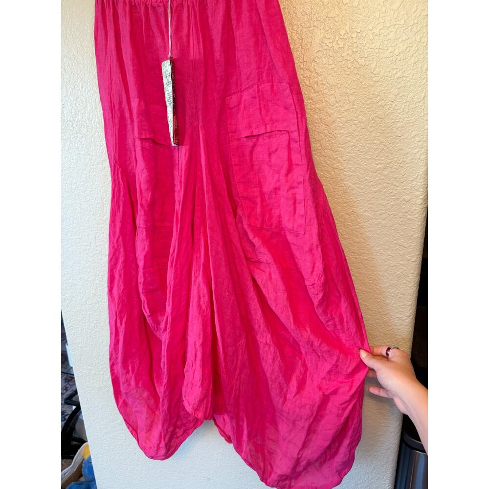 NEW Colette Hot Pink Linen Skirt One Size Lightweight Beach Boho Summer Skirt - Picture 6 of 7